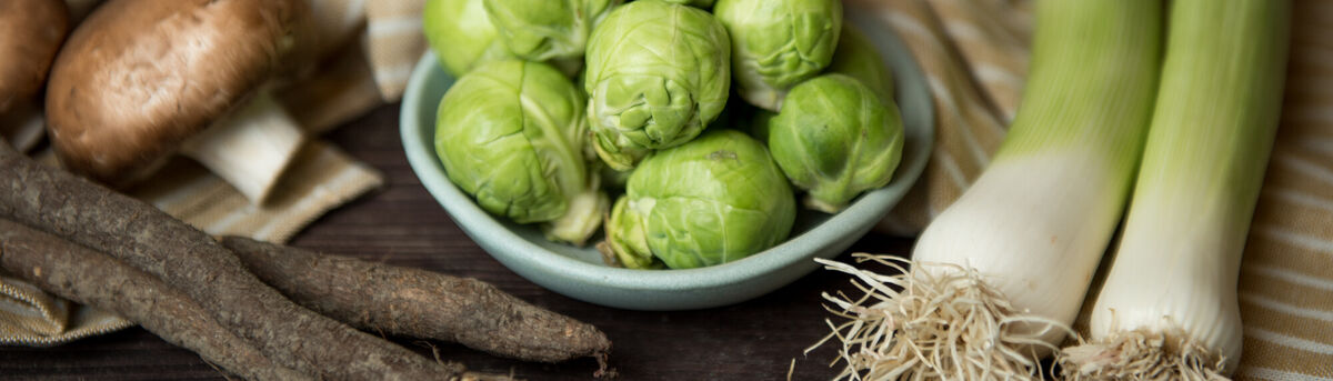 Champignon, Rosenkohl und Porree
