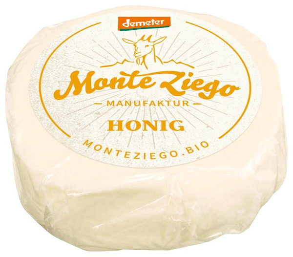 Produktfoto zu Ziegen Frischkäsetaler Honig