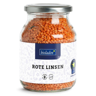 Produktfoto zu Rote Linsen Mehrwegglas