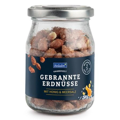 Produktfoto zu Gebrannte Erdnüsse mit Honig & Salz Mehrwegglas