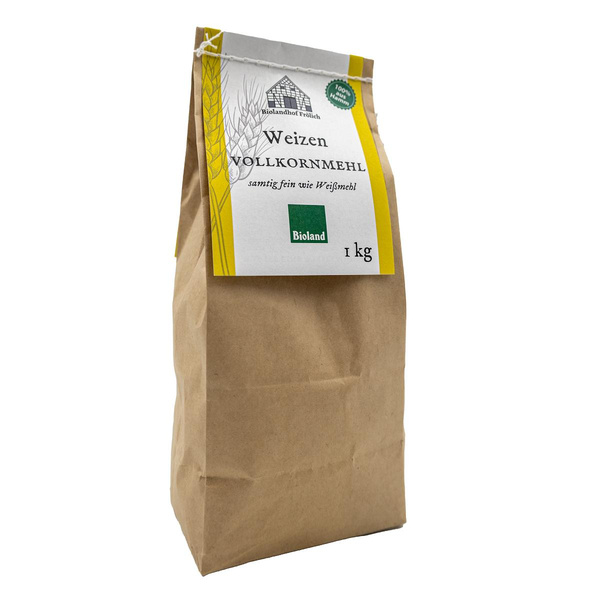 Produktfoto zu Weizen Vollkornmehl Biolandhof Frölich
