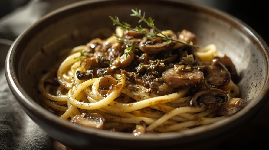 Rezeptbild für Pasta mit Porree und Pilzen