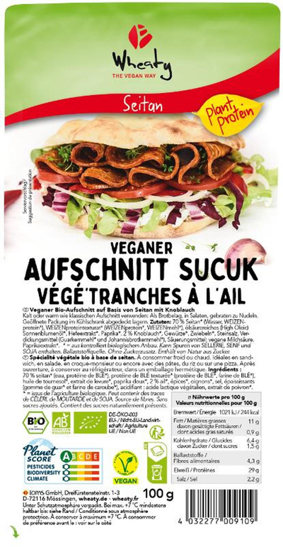 Produktfoto zu Wheaty Veganer Aufschnitt Sucuk