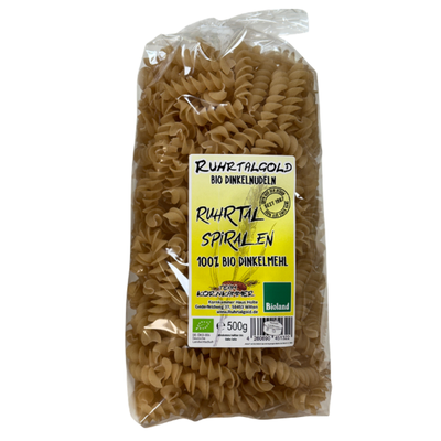 Produktfoto zu Dinkel Spiralen hell Ruhrtalgold 500g