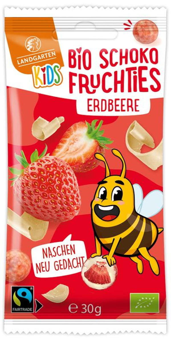 Produktfoto zu Bio Kids Schoko Fruchties Erdbeere