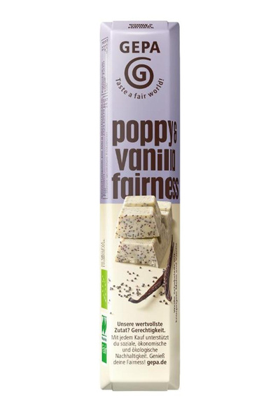 Produktfoto zu Poppy & vanilla fairness - Mohn-Vanille Riegel mit weißer Schokolade