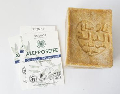 Produktfoto zu Aleppo Oliven Seife mit 24% Lorbeer-Öl 200g, handgeschnitten