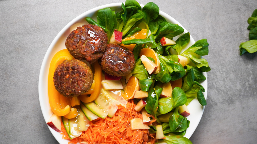 Rezeptbild für Salatbowl mit Falafel (vegan)