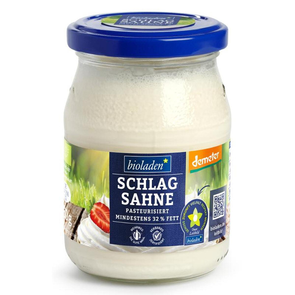 Produktfoto zu Demeter Schlagsahne 32%, 250g Glas  bioladen