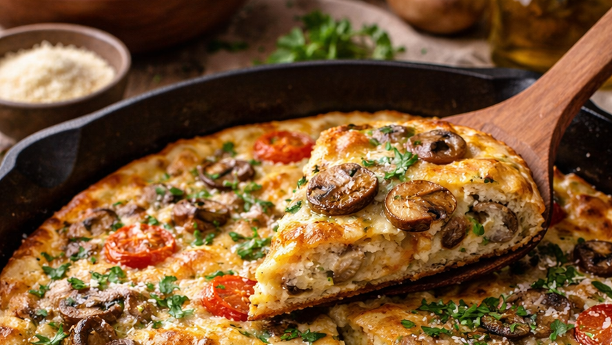 Rezeptbild für Frittata Marchigiana (Pilz-Omelett aus den Marken/Italien)