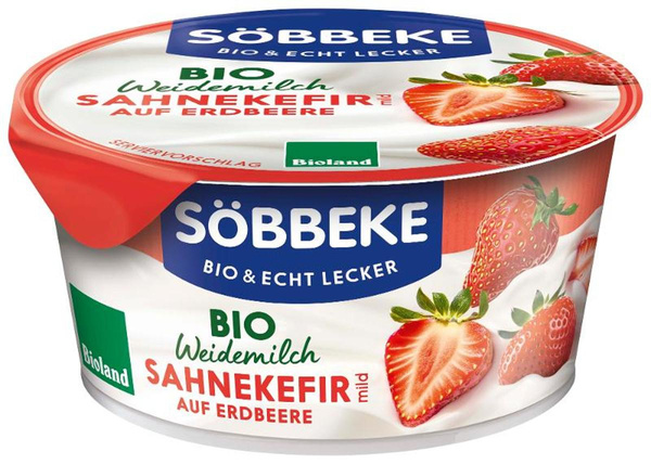 Produktfoto zu Sahne Kefir auf Erdbeere