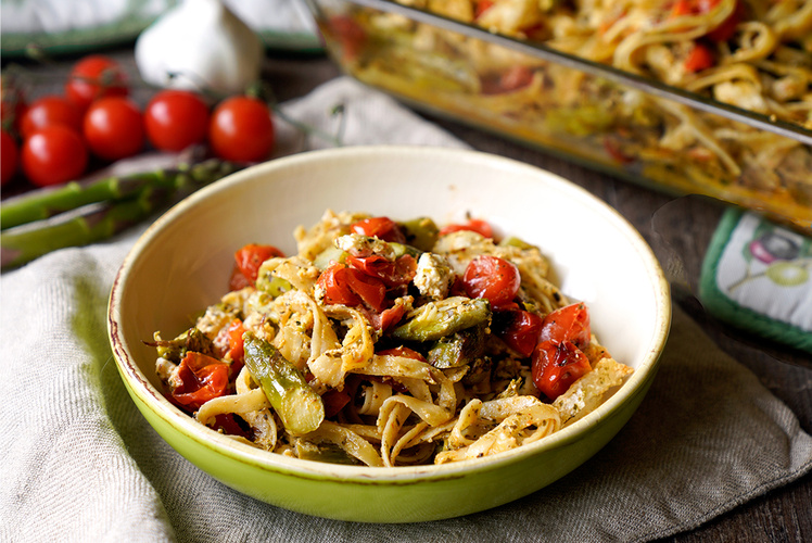 One-Pot-Pasta mit Spargel