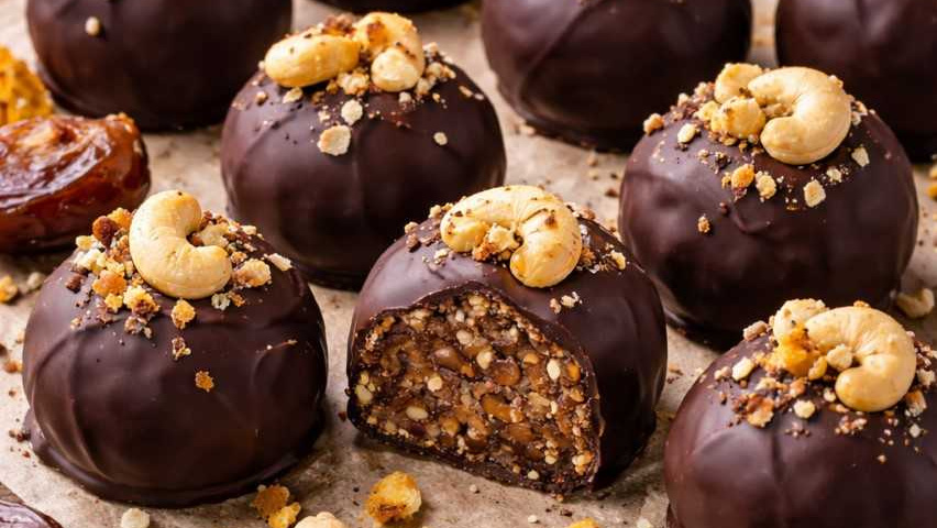 Rezeptbild für Dattel-Nuss-Orangen-Pralinen