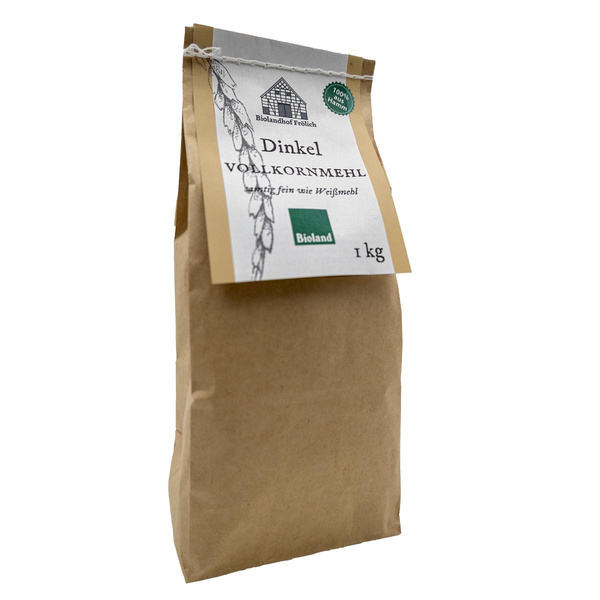 Produktfoto zu Dinkel Vollkornmehl Biolandhof Frölich