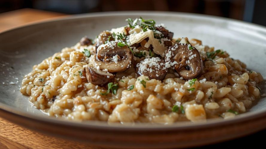 Rezeptbild für Pilzrisotto mit Parmesan