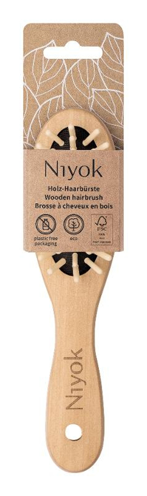 Produktfoto zu Haarbürste klein mit Holznoppen