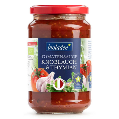 Produktfoto zu Tomatensauce Knoblauch Thymian bioladen