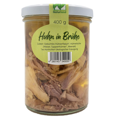 Produktfoto zu Huhn in Brühe im Glas 435ml