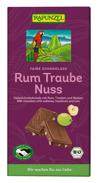 Produktfoto zu Rum-Trauben-Nuss Vollmilch Schokolade