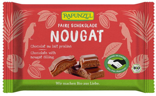 Produktfoto zu Nougat Schokolade Hand in Hand