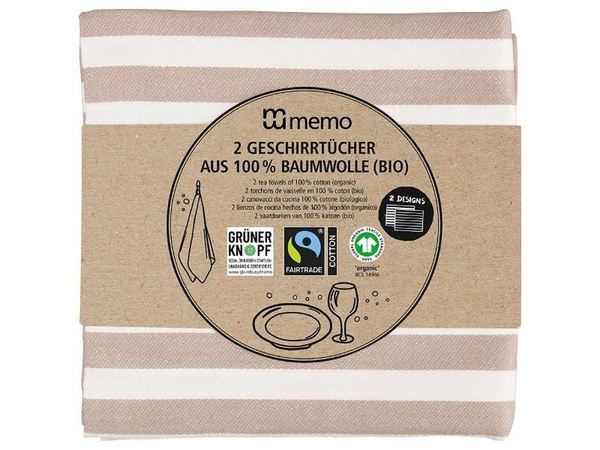Produktfoto zu Geschirrtücher aus Bio Baumwolle 50x70 cm 2 Stück