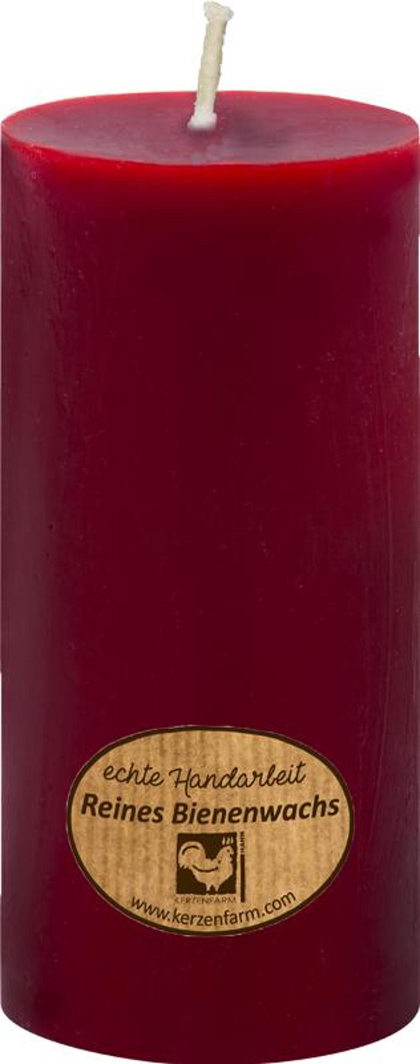 Produktfoto zu Bienenwachskerze Stumpen rot 95x45