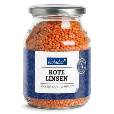 Produktfoto zu Rote Linsen Mehrwegglas