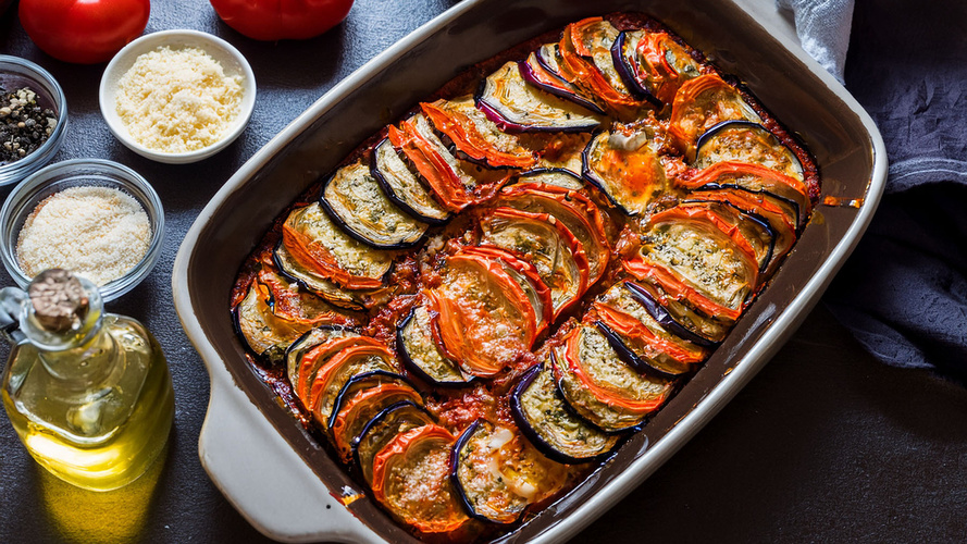 Rezeptbild für Auberginen-Tomaten Gratin
