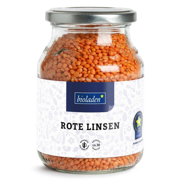 Produktfoto zu Rote Linsen Mehrwegglas