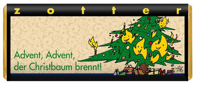 Produktfoto zu Zotter Advent, Advent, der Christbaum brennt