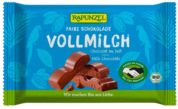 Produktfoto zu Vollmilch Schokolade Hand in Hand