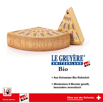 Produktfoto zu Schweizer Gruyère AOP 8 Mon.ger., Rohmilch, 49%