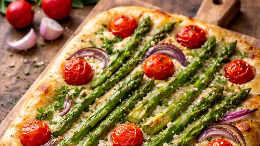Rezeptbild für Spargel Focaccia