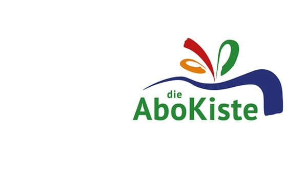 KI generiert: Ein Logo mit der Aufschrift "die AboKiste" und farbigen dekorativen Elementen darüber.