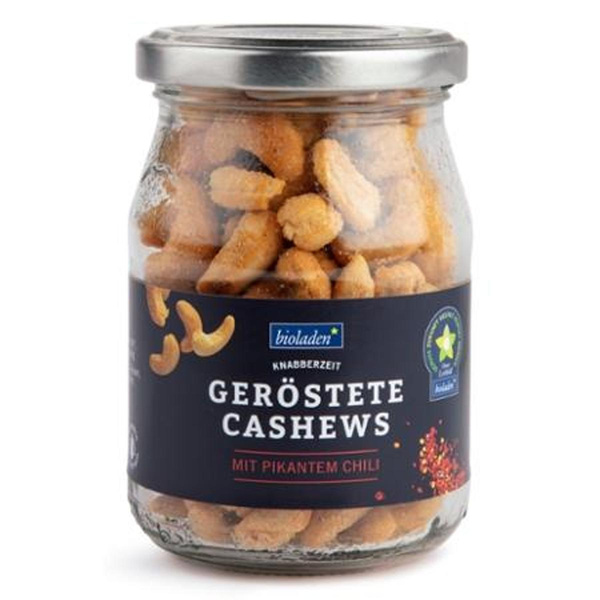 Produktfoto zu Geröstete Cashews mit pikantem Chili Mehrwegglas