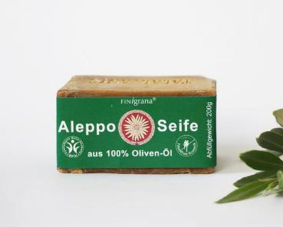 Produktfoto zu Alepposeife 100% Olivenöl 200g handgeschnitten