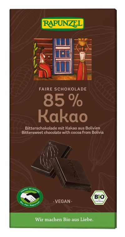 Produktfoto zu Bitterschokolade 85% Kakao fair