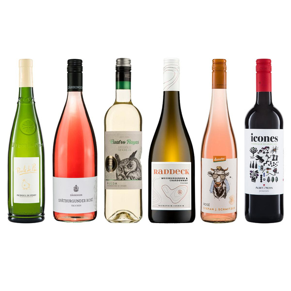 Produktfoto zu Probierpaket Wein Juni 6 Weine