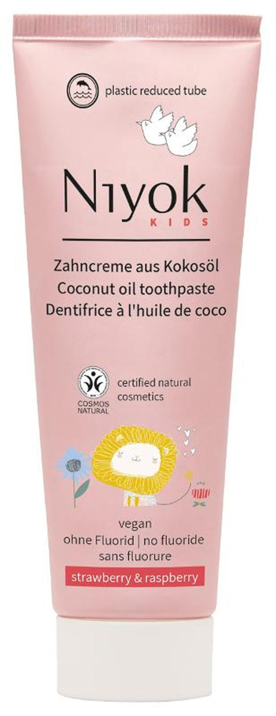 Produktfoto zu Niyok Zahncreme Kokosöl Erdbeere Himbeere