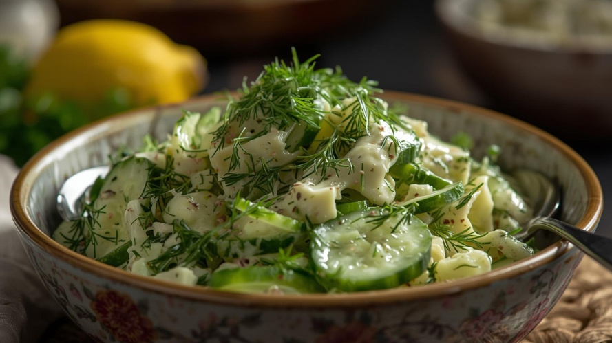 Rezeptbild für Knackiger Gurkensalat