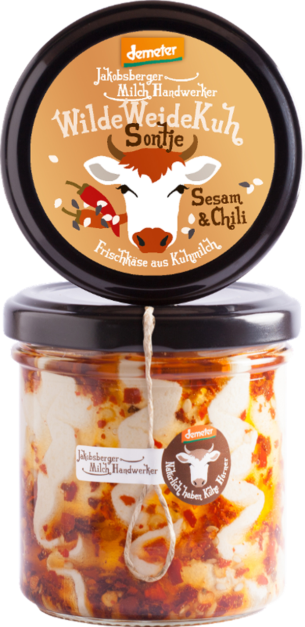Produktfoto zu Sontje Frischkäse Sesam_Chili im Glas