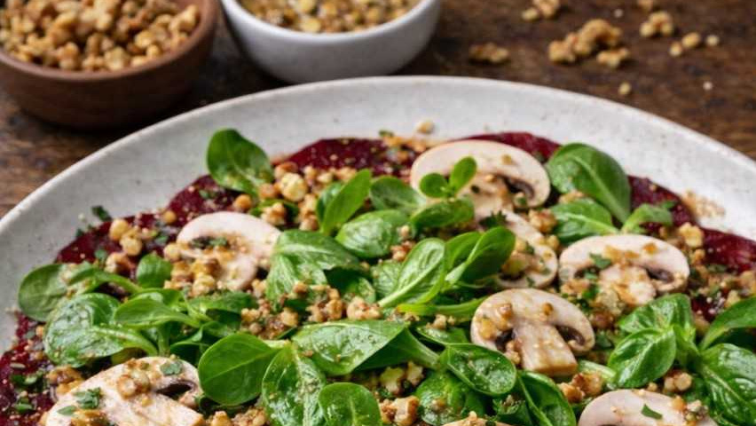 Rezeptbild für Rote Bete-Carpaccio mit Walnuss-Vinaigrette