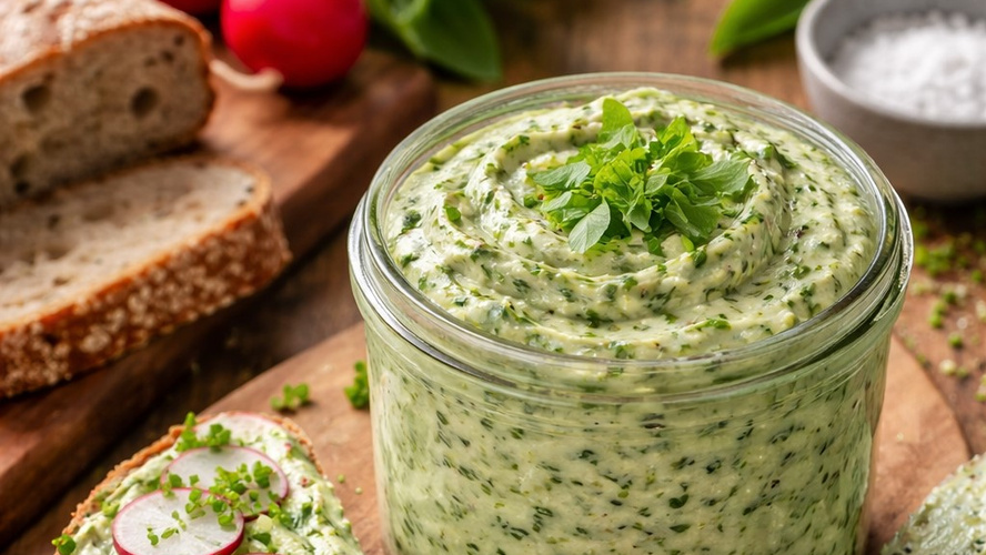Rezeptbild für Bärlauchbutter mit Radieschen-Grün