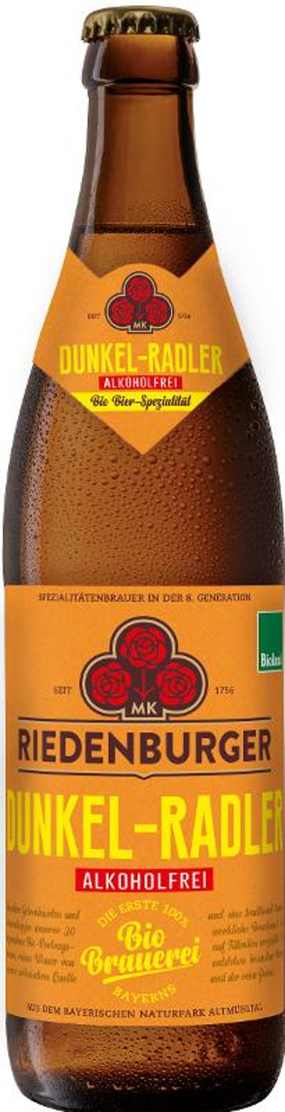 Produktfoto zu Riedenburger Dunkel Radler alkoholfrei 10x0,5l