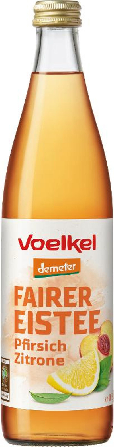 Produktfoto zu Fairer Eistee Pfirsich Zitrone