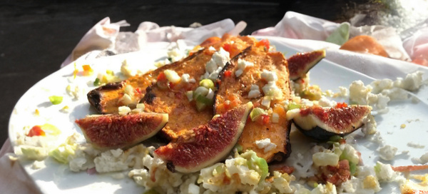 Kürbistarte mit Zwetschgen