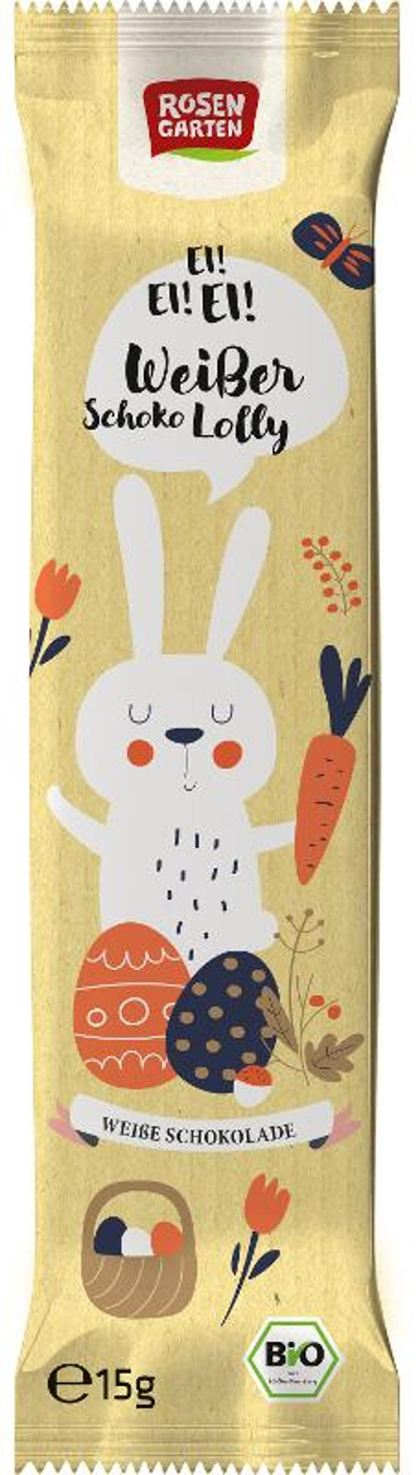 Produktfoto zu Weißer Schoko Lolly Hase