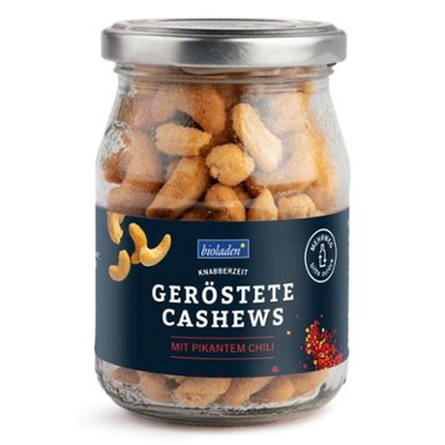 Produktfoto zu Geröstete Cashews mit pikantem Chili Mehrwegglas