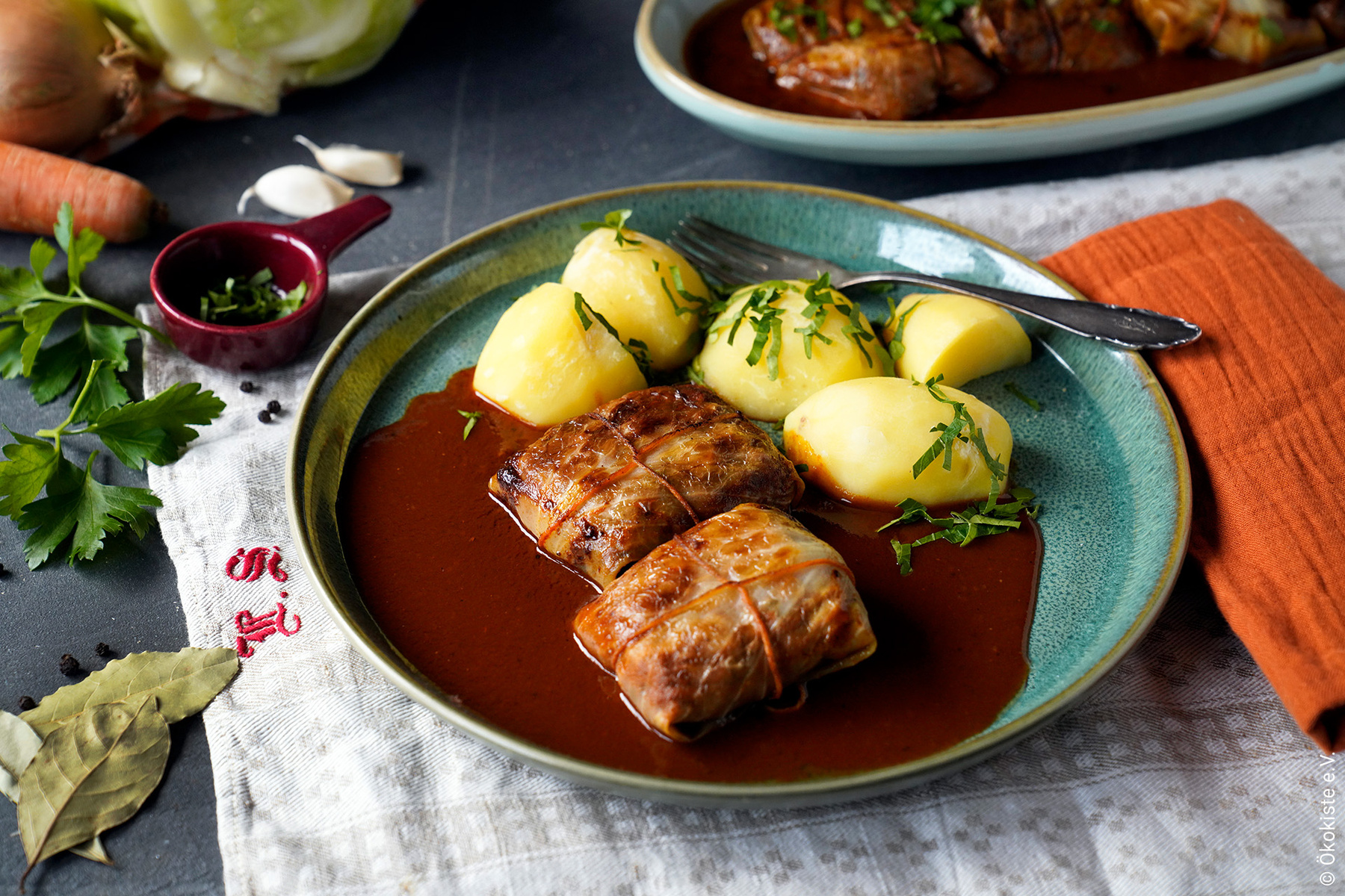 Vegane Kohlrouladen