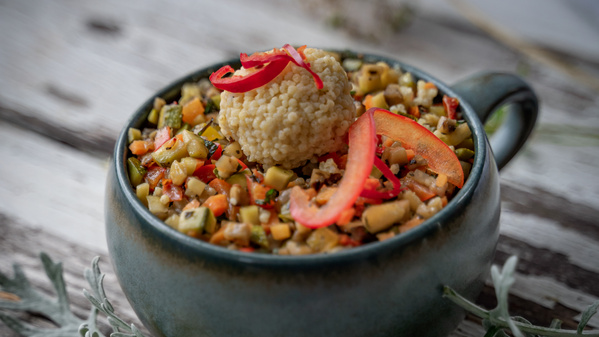 Kürbistarte mit Zwetschgen